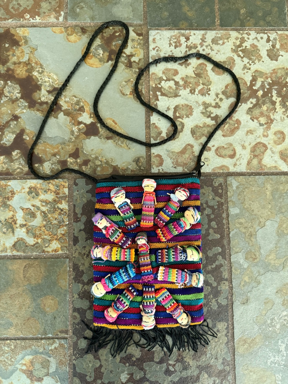 Mexican Handmade Colorful Doll Crossbody Pouch